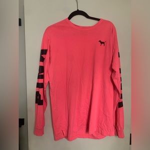 Open back pink long sleeved tee